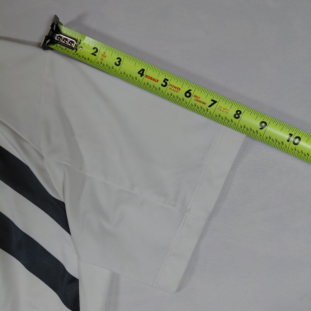 Nike Golf Kids Large Dri-Fit Polo Shirt White Green Black Stripes Short Sleeve - Picture 13 of 14